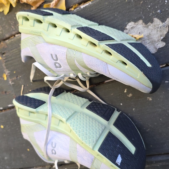 On Running Women's Sneakers - White and Light Green - Picture 12 of 13